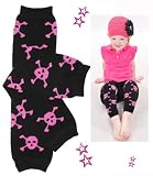 (#37) Rockin Rosie Hot pink Skulls baby girl leg warmers by My Little Legs