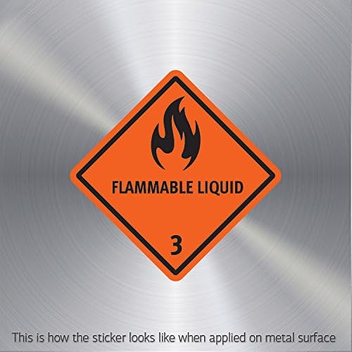 Sticker Flammable Liquid Orange Black waterproof Games Specialty Motorbike (8 X 8 In)