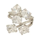 Floating Ovals Cubic Zirconia Cluster Fashion Ring