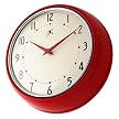 Retro Metal Wall Clock - Red