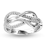 0.02 ct Sterling Silver Infinity Diamond Ring 51Wrh3hps2L. SL160 0.02 ct Sterling Silver Infinity Diamond Ring