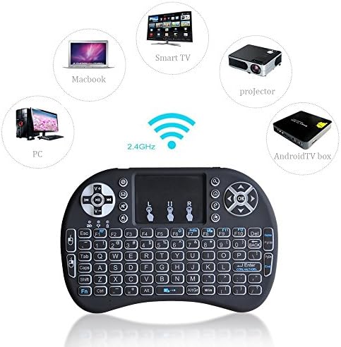 i8 Backlight Touchpad, Crazy Box 2.4G Mini Wireless Backlight Keyboard &amp; Mouse Combo for PC Pad Google Android TV Box