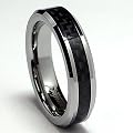 5MM Tungsten Carbide Ring Wedding Band W/ Carbon Fiber Inaly sizes 5 to 8.5
