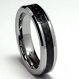 5MM Tungsten Carbide Ring Wedding Band W/ Carbon Fiber Inaly sizes 5 to 8.5