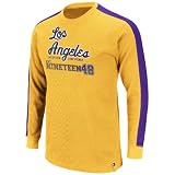 NBA Men's Los Angeles Lakers Crush Hour Long Sleeve Crew Neck Thermal Tee, Yellow Gold/Regal Purple, Large