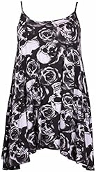 Plus Size Flared-Skirt Floral Print Paisley Viscose Mini Dress 