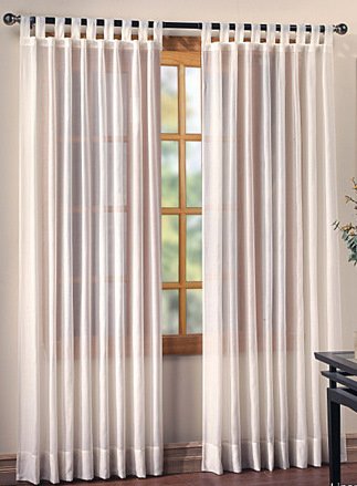 Splendor Batiste Tab Top Curtain Panel 56 x 63 long - Beige