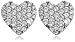 9ct White Gold Heart Stud Earrings