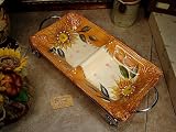 2 Sectional dish Sunflower design with stand - D`Lusso Collections (Set of 12)