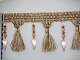 4.5 Luxury Tassel Fringe Bead Trim Gold Per Yard