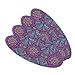 Purple Floral Mosaic Pattern Double-Sided Oval Nail File Emery Board Set 4 Pack
