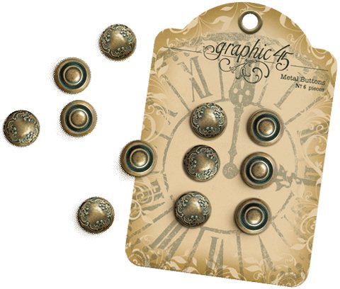 Graphic 45 Staples - Stamped Metal Buttons