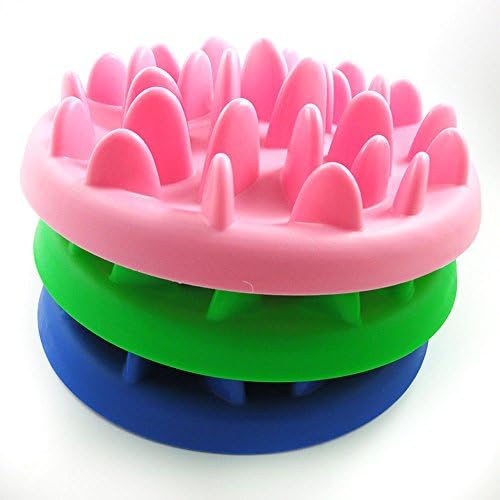 Luluelly Food Grade Plastic Slow Feed Dog Bowl Interactive Bloat Stop Fun Feeder, Color Random
