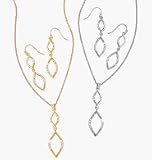  : Avon Double Drop Necklace Gift Set Silvertone