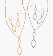 Avon Double Drop Necklace Gift Set Goldtone