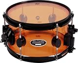 Pacific Drums by DW Acrylic Snare With Black Hardware, Amber 6X10