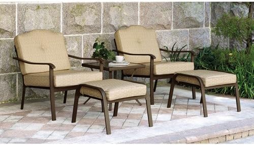 Mainstays Brookwood Landing 5-Piece Outdoor Leisure Set, Tan, Seats 2
