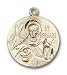 Gold Filled St. Bernard of Clairvaux Pendant with Stainless Gold Heavy Curb Chain 24 inch