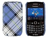 Hard Plaid Case for BlackBerry Curve 8520 / 8530 / 9300 - Blue