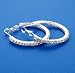 Stainless Steel Hoop Earrings - 35 MM - With Crystals