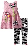 Bonnie Jean Girls 2-6X Fuchsia Flower Applique Legging Set