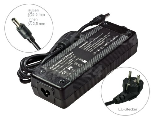 120W Adaptateur chargeur secteur AC Adapter pour ordinateur portable Asus A2500 A2500D A2508H A7 A7Sv A7t A7v G50 G50v G51 G51j G51vx G60 G60J G60Jx G60Vx G70 G70S G70Sg G71 G71Gx G71v G72 G72Gx G73 GX610 GX700 GX720. Avec câble d’alimentation standard européen. De e-port24®