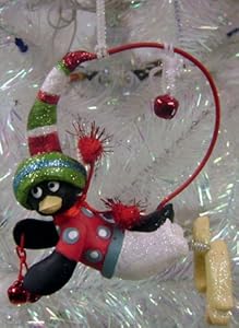 #!Cheap Whimsical Penguin With A Jingle Bell Hat Christmas Ornament #J2654