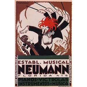 MUSIC MUSICAL NEUMANN FLORIDA PIANOS VICTROLAS VINTAGE POSTER CANVAS REPRO