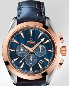 Omega Seamaster Aqua Terra Olympic Blue Dial Blue Leather Mens Watch 52223445003001