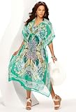 Avenue Plus Size Floral Caftan Maxi Cover Up