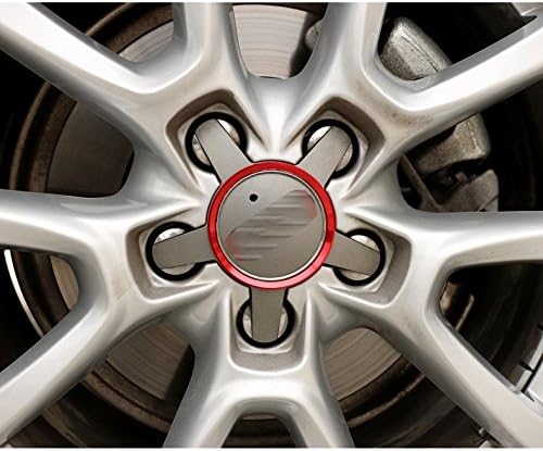 4PCS Car Wheel hub Cover Sticker Emblem Wheel Caps Ring fit for Audi A3 A4L A6L Q5 (Red)