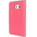 HILDA Phone Case for Galaxy S6 PU Leather Case Credit Card Holder Flip Cover Case Red