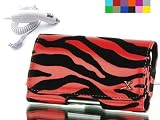 2nd Generation Ipod Touch car charger + Carrying case for ipod 2G 16 GB 32 Gb + Screen protector kit + Cleaning cloth (Red Zebra)