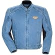 Cortech DSX Men's Denim Street Motorcycle Jacket w/ Free B&F Heart Sticker Bundle - Classic Blue