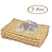 Grass Mat,Woven Bed Mat for Small Animal,Bunny Bedding Chew Toy Bed Play Toy for Guinea Pig Parrot Rabbit Bunny Hamster (Pack of 3)