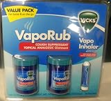 Vicks Vapo Rub Value Pack Two 3.53oz Ointment Plus One Vapor Inhaler