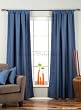 Blue Tab Top Matka Raw Silk Curtain / Drape - Custom Made - Piece