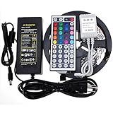 LEDPRO 16.4 Ft RGB Color Changing Kit with LED Flexible Strip, 44 Button Do It Yourself Controller + Remote and 5A Power Supply Complete Set