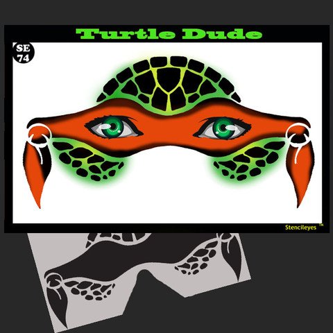 Face Painting Stencil - StencilEyes Turtle Dude - Heroic Turtle Mask