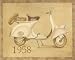 1958 Scooter by Lucciano Simone. Size 7.75 X 9.75