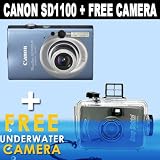 cheap Canon PowerShot SD1100IS 8MP Digital Camera with 3x Optical Image Stabilized Zoom (Blue) + FREE Intova 35mm Daylight Sports Utility Waterproof Camera