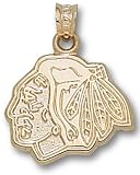 Chicago Blackhawks Pendant - 10K Gold Head Logo
