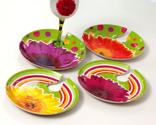 EarthAware Daisy Appetizer Plates - 4 Assorted