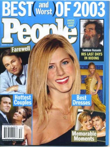 People Magazine December 29, 2003 Jennifer Aniston, John Ritter, Saddam Hussein, Bob Hope, Katherine Hepburn