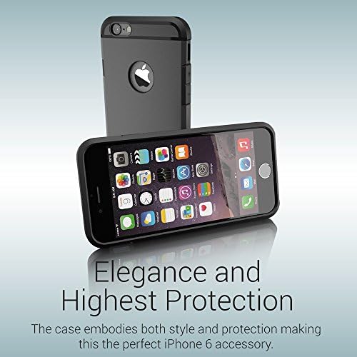 Apple iPhone 6 Case Black, Primed4U Slim Tough Series Best iPhone 6 Cases and Accessories, Shockproof LIFETIME Guarantee [Space Metal Black]