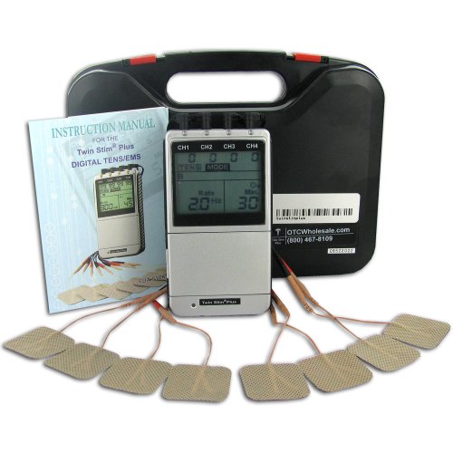 Pain Management TENS/Muscle Stimulator Combo Unit, Quad Channel, 6 Modes, Fully Digital, Model Twin-Stim Plus 2nd Edition