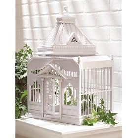 Casa Cristina Cottage Style White Wood Birdcage
