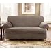 Taupe Stretch Pique 2 Piece T Cushion Sofa Cover