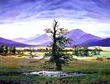 Caspar David Friedrich - Der Einsame Baum 1823 Poster Kunstdruck (80 x 60cm)