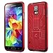 Galaxy S5 Case, Cruzerlite Bugdroid Circuit TPU Case Compatible with Samsung Galaxy S5 - Red